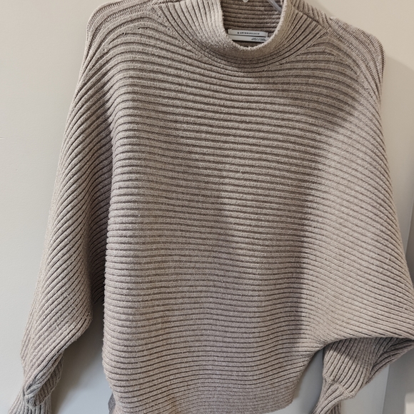 Anthropologie Taupe Ribbed Turtleneck Sweater - Picture 2 of 3